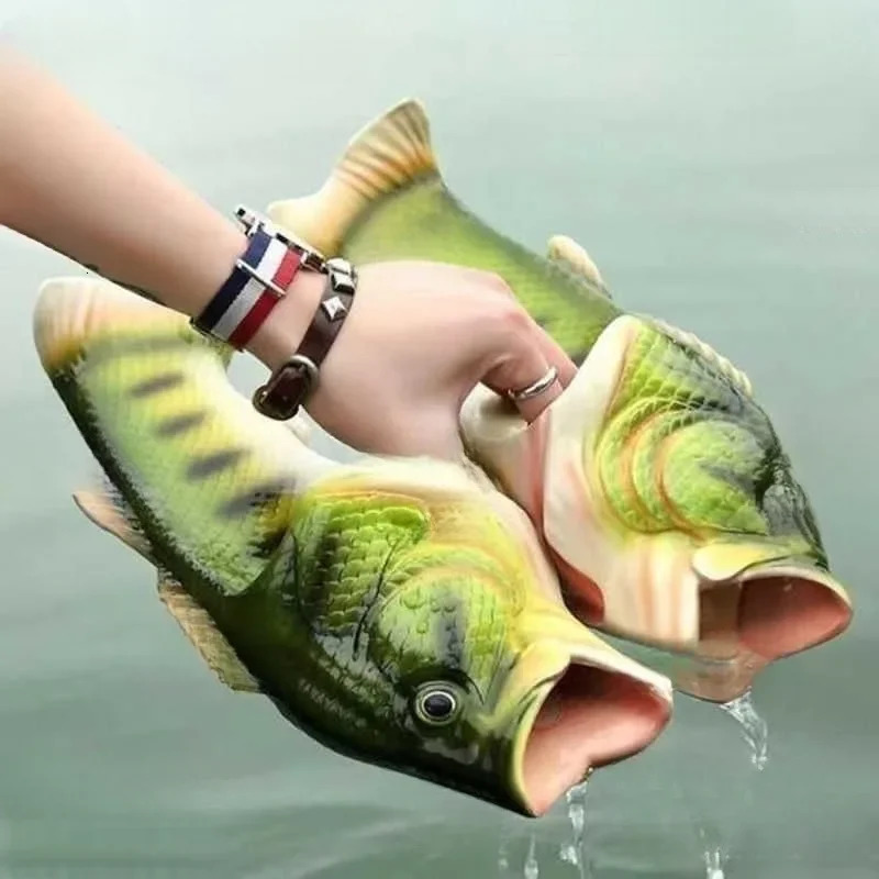 funny slippers mens and womens childrens shoes parent-child sandals summer beach shoes unisex fish-shaped slippers 250314