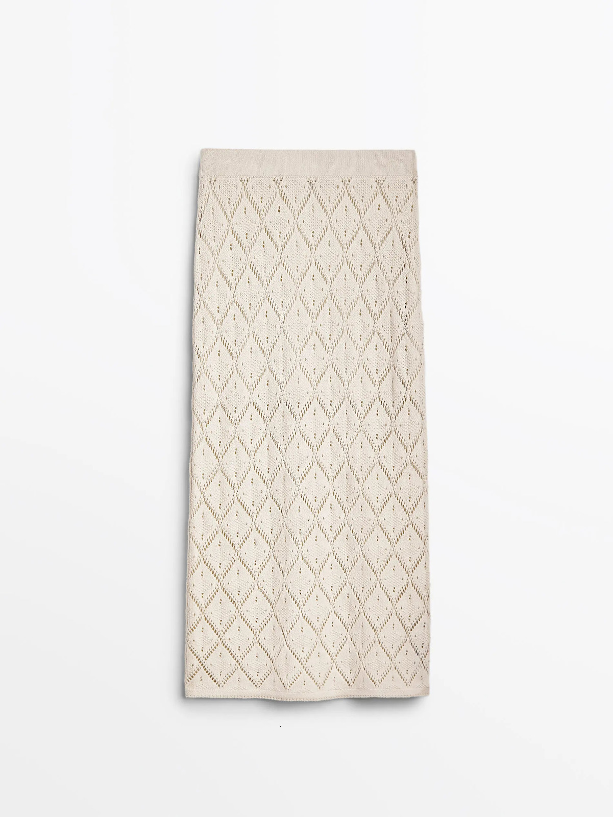 Ethereal MD style of Womens casual Slimfit and flowy long crocheted hollowout skirt 250310