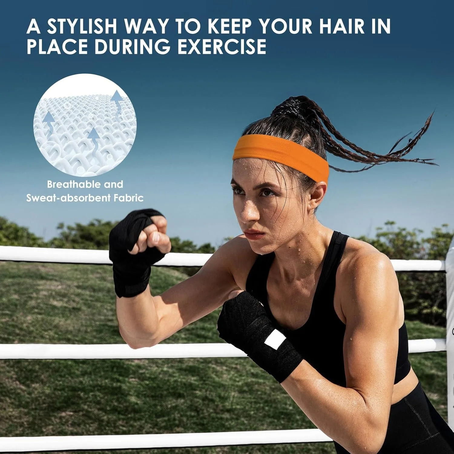 Sports Headbands for Women 5 Pack Moisture Wicking Non Slip Sweatbands Fashionable Hairbands Workout Yoga Running Gym 250314