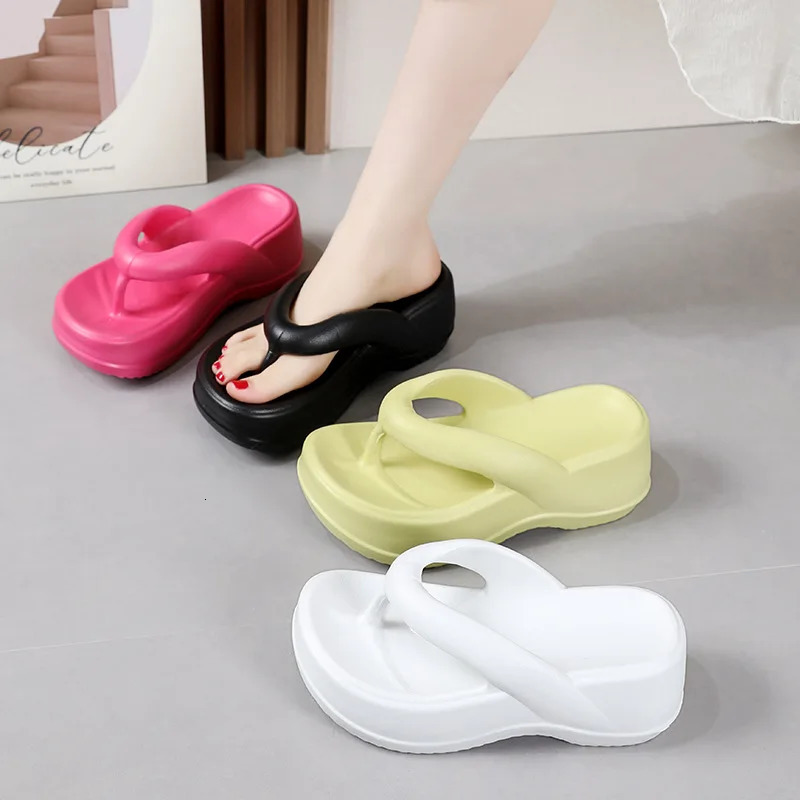 Eyriphy Platform Flip Flops Summer Thick Bottom Women Sandals Outdoor Beach Slippers Bathroom Home Shoes Comfort Soft Sole Slide 250314