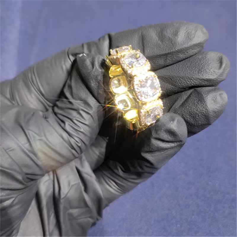 Custom Made VVS Moissanite Diamond 24K Rose Gold Plated Championship Ring for Business Use