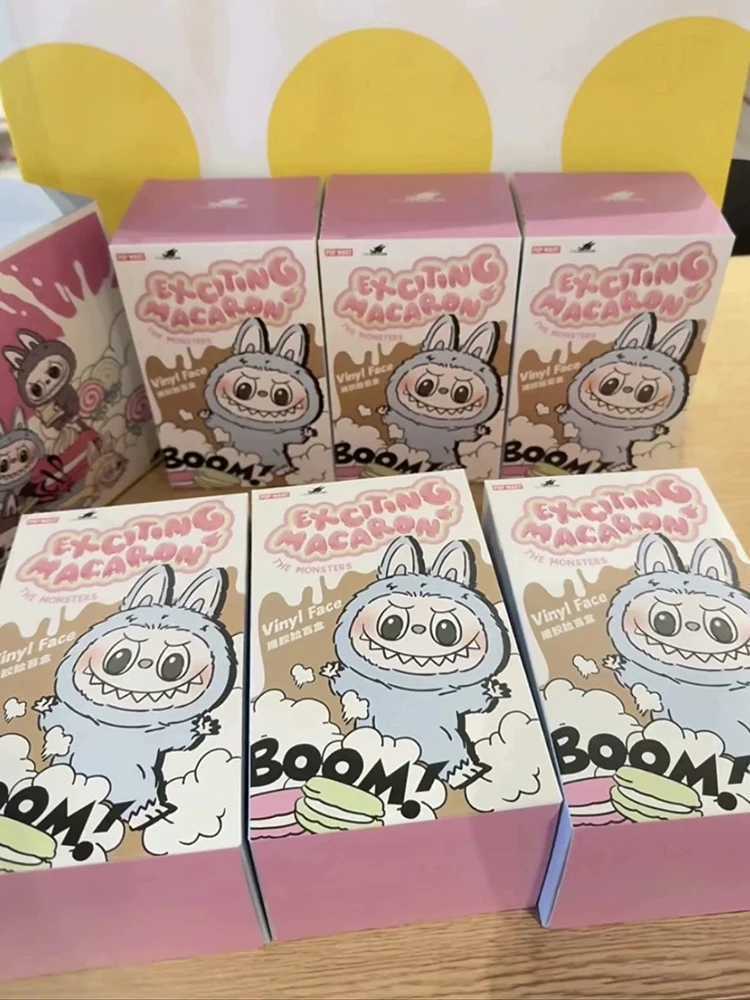 POPMART Original Labubu 100% Genuine Monster Macaroon Blind Box Vinyl Base Series Keychain Bag Pendant for Collection W250315