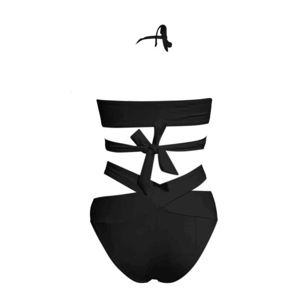 Two-piece swimsuit for women, sexy, friendliness, bare back, padded, push-up, solid, bare back, bandage