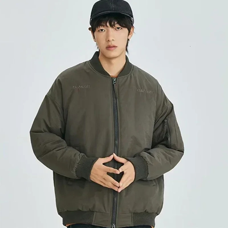 Autumn mens letter ed bomber jacket street aesthetic baseball uniform casual loose motorcycle 250313