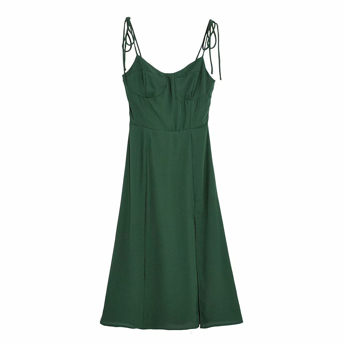 Sexy Backless Slit Strap Mid Length Skirt 2023 Summer New Style Fashionable Temperament Slim Fit Dress For Women