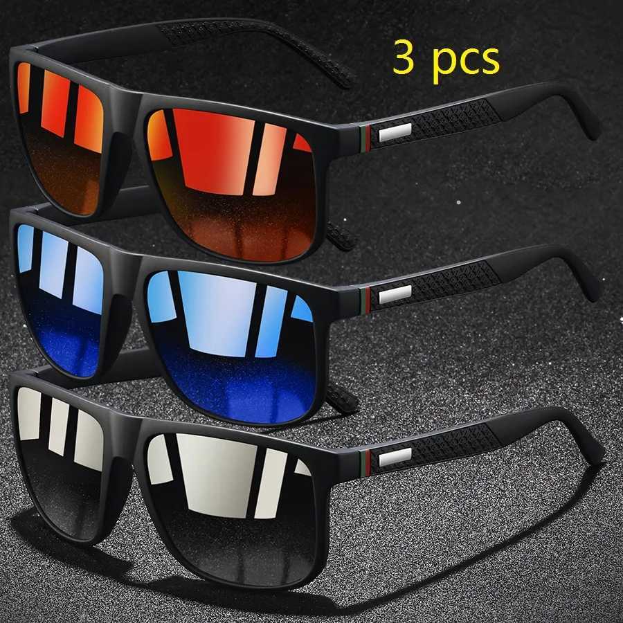 3 fashionable colored striped retro checkered pattern sunglasses for mens driving fishing sunglasses for mens glasses UV400 W250315