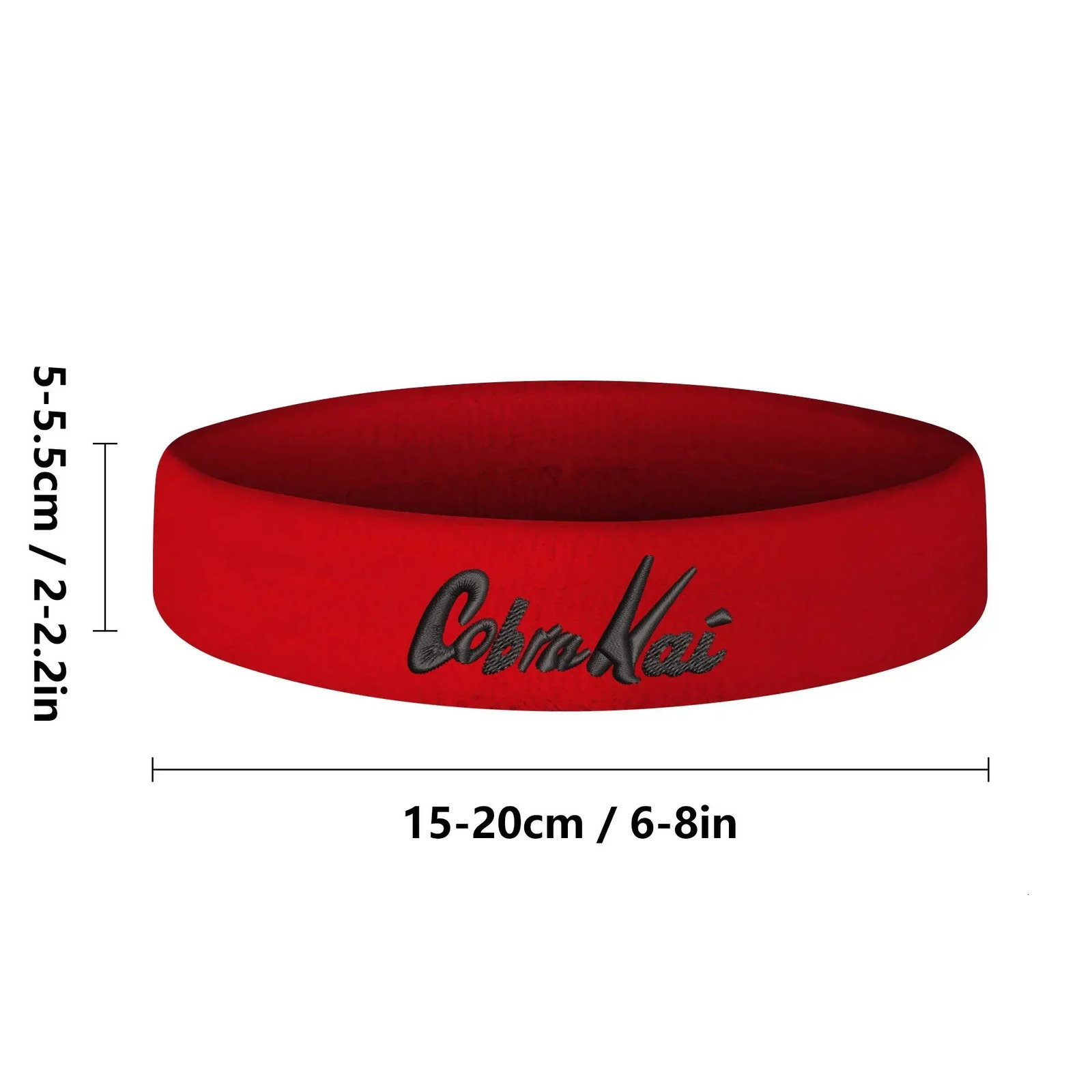 Cobra Kai Embroidered Sports Headband Mens and Womens Sweatband Bandana Fitness Sweatband Absorbent Band DIY Name and Team Name and Color 250314