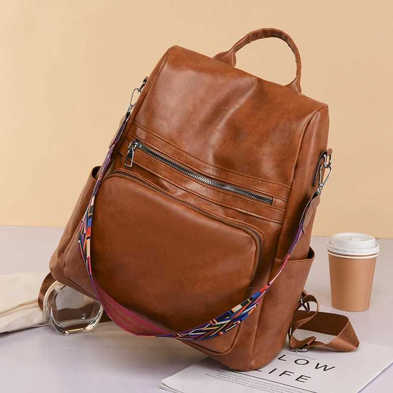 Women High Quality Leather Backpacks Vintage Female Shoulder Bag Travel Ladies Anti-theft Bagpack Mochilas School Bags for Girls Z250315
