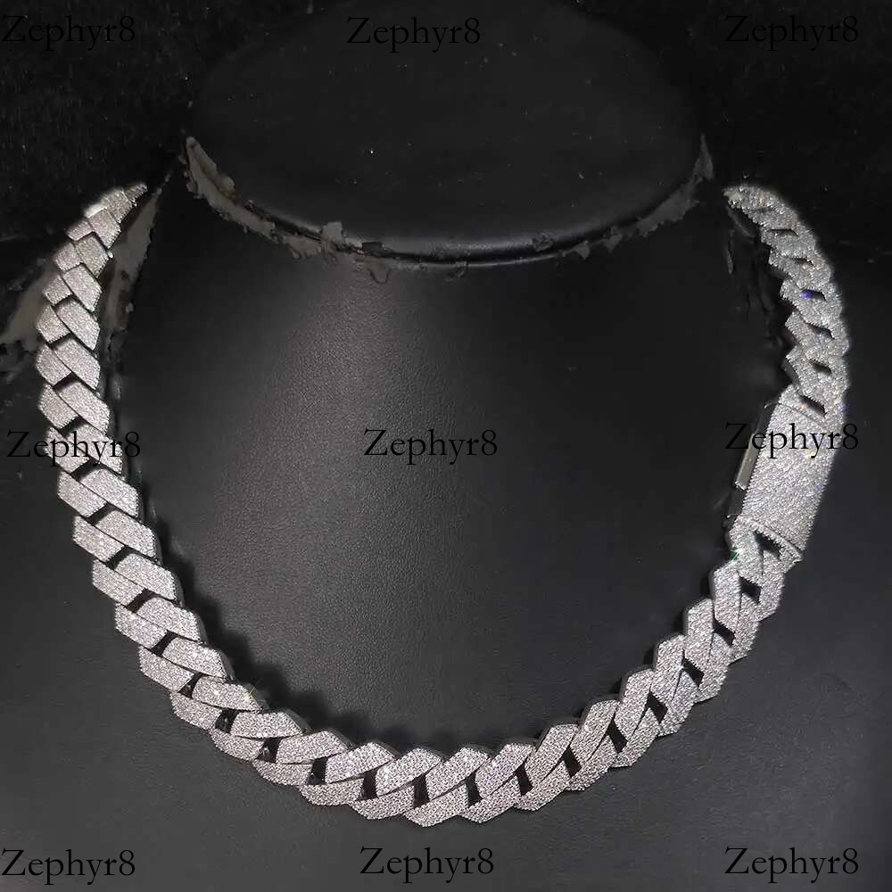 2025 New model 15mm 4 Rows CZ iced Box Buckle man hip hop necklace bg full dia miami cuban k chain Jewelry