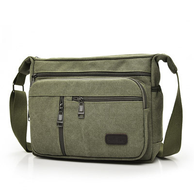 Fashionable and trendy backpack canvas shoulder with multiple compartments for leisure, large capacity men's crossbody designer