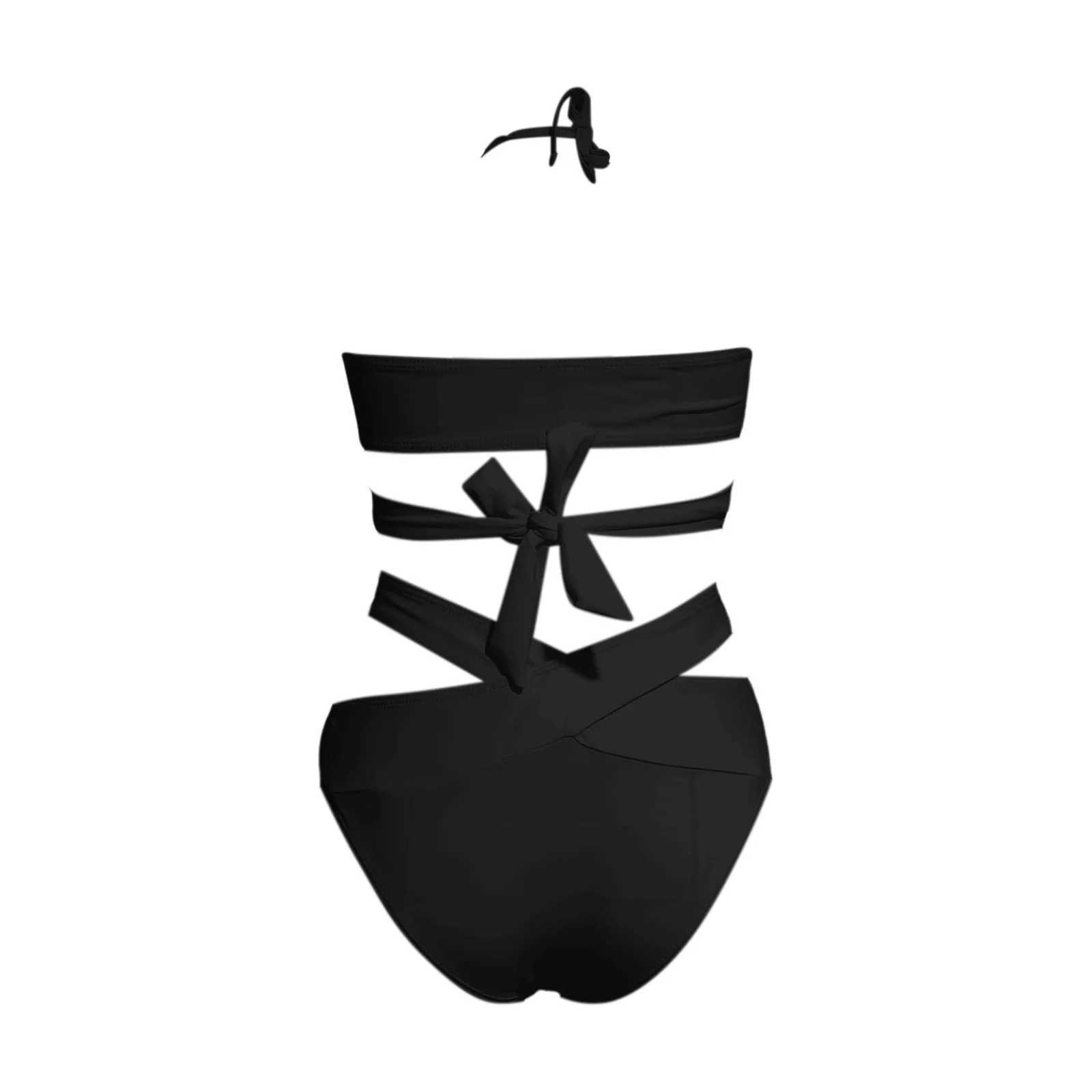 Sexy Hollow Bikini Set SS Pad Push up Swimsuit Solid Color Strap Two Piece Swimsuit for Women BiquiniXJ250315