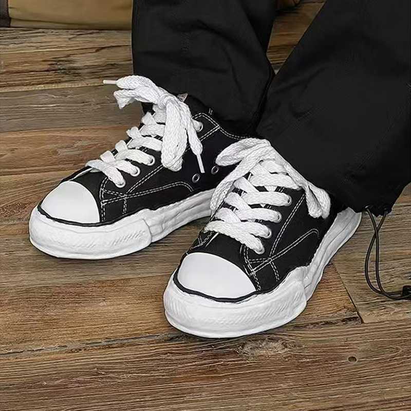 Full matching small shoes with thick soles - high and high Japanese canvas outdoor casual sports shoes Y250315