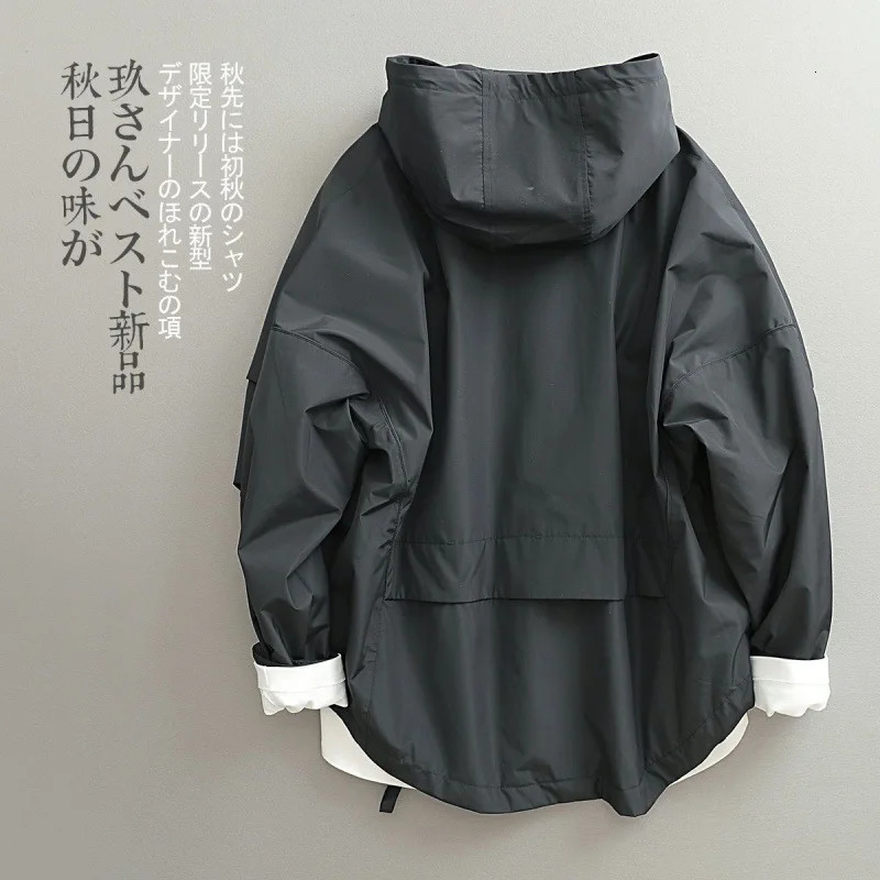 Spring Autumn Windbreak Jackets Men Japanese Vintage Fashion Three-dimensional Hoodie Loose Male Coat Bomber Jacket Men Clothing 250312