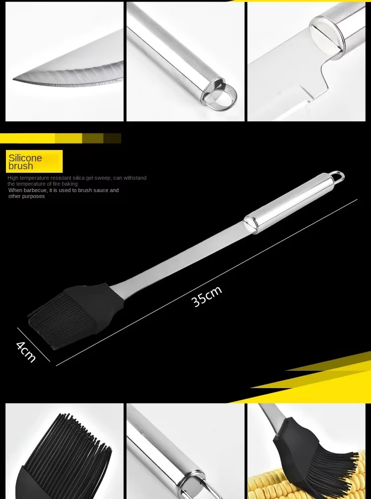 3pcs/set BBQ Tools Set Barbecue Utensil AccessoriesThermometer Barbeque Grilling Accessories Outdoor Gril Tools Set Bbq Utensil Set wll2549