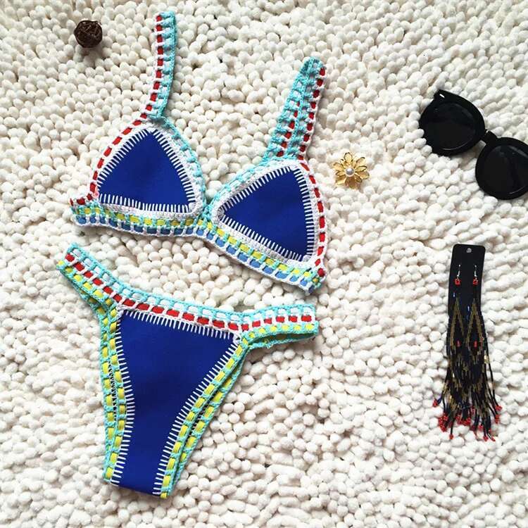 Micro Bikini 2021 Women's Hand Crocheted Liquor Knitted Swimwear Patchwork Swimwear Swimwear Biquini String Bikini Swimwear