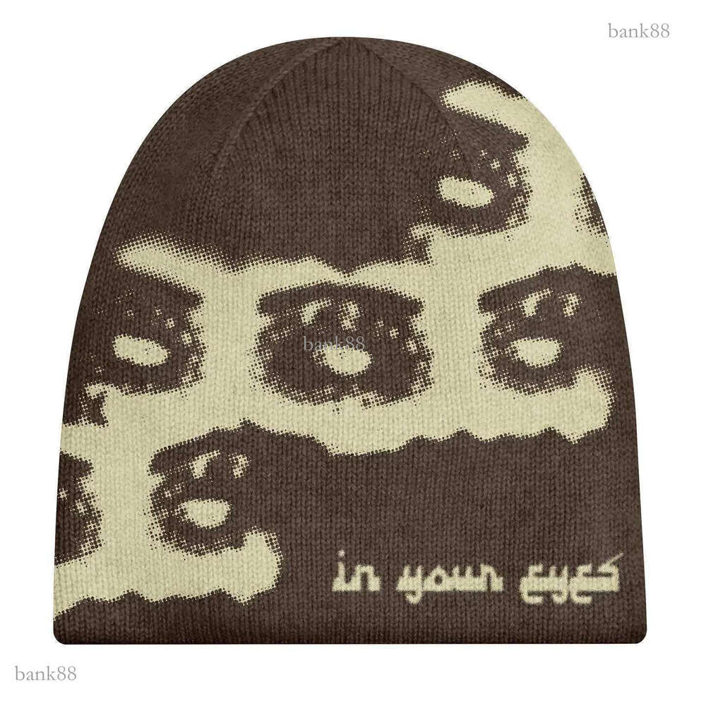 Beanie/Skull Caps Unisex winter cool cartoon face printing knitted windproof warm hat male punk hip hop fashion cold hat y2k hats 230614