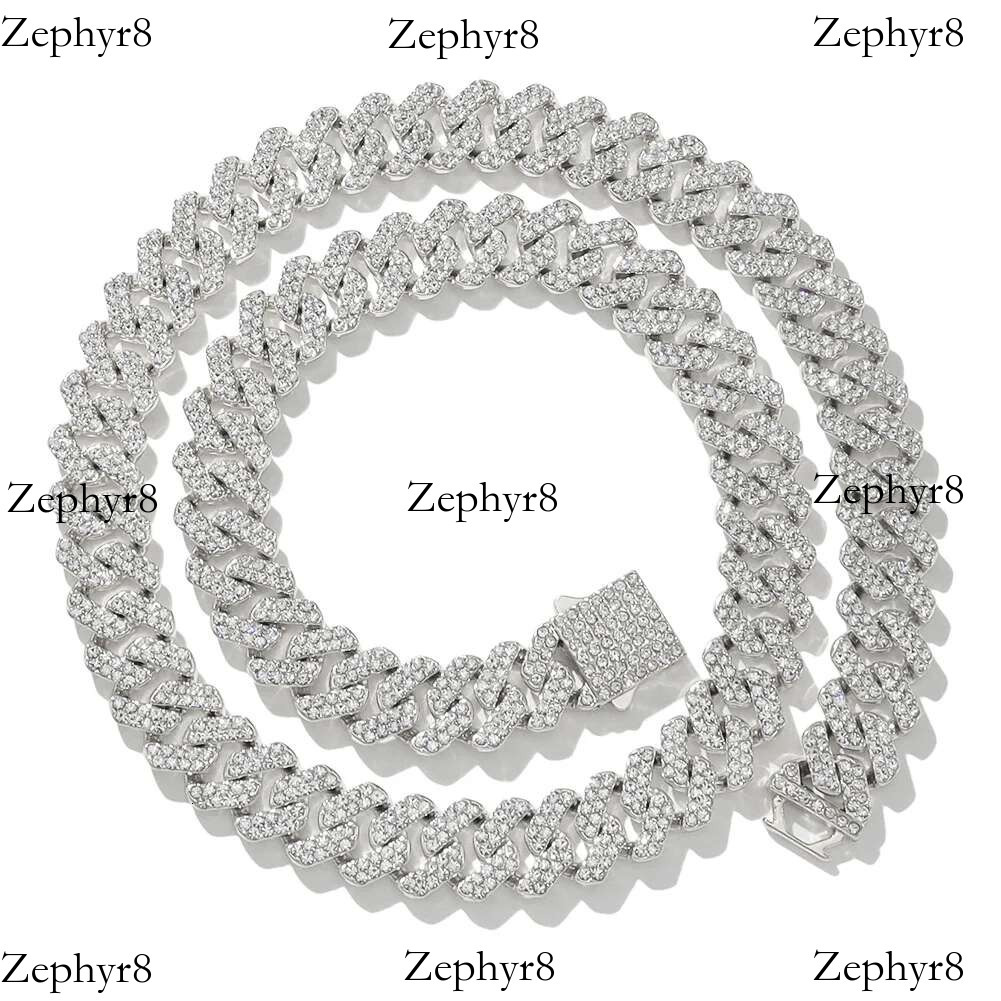 2025 New model 18/20/24inch k Chain Hip Hop Men iced out p chain 2 Row Rhie Paved Miami Rhombus Cuban men Necklace