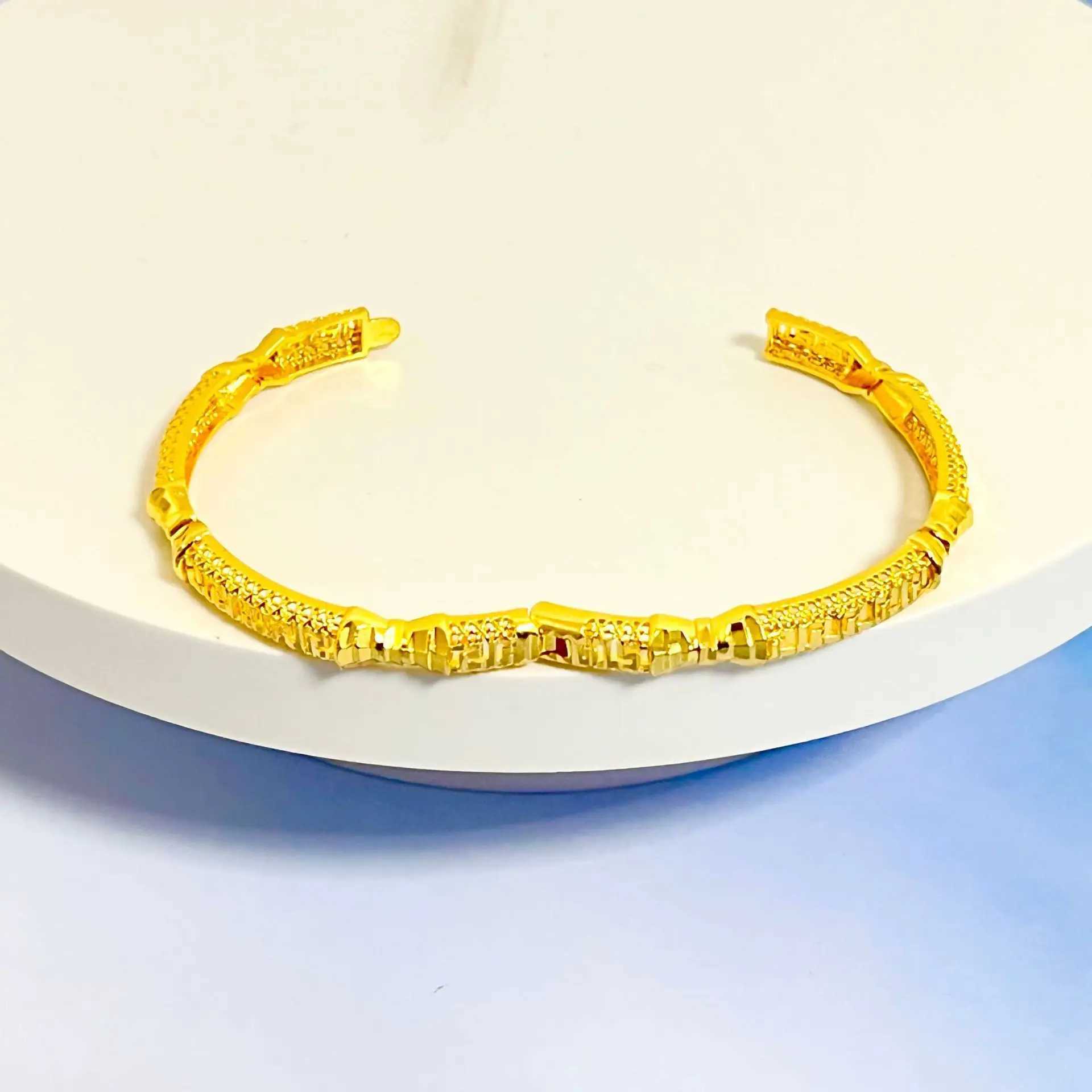 Home>Products>High quality AU999 gold hollow buckle bracelet 24K real gold new fashion womens fashion temperature wedding jewelryXJ250315