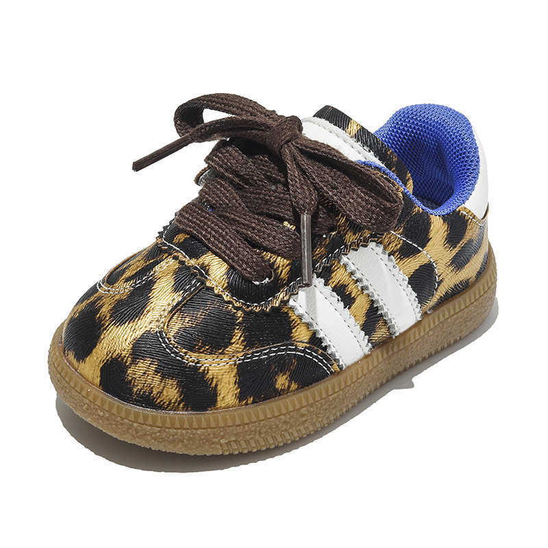Athletic Outdoor Korean version of German training shoes for boys and girls baby board shoes versatile and comfortable leopard print childrens walkinY