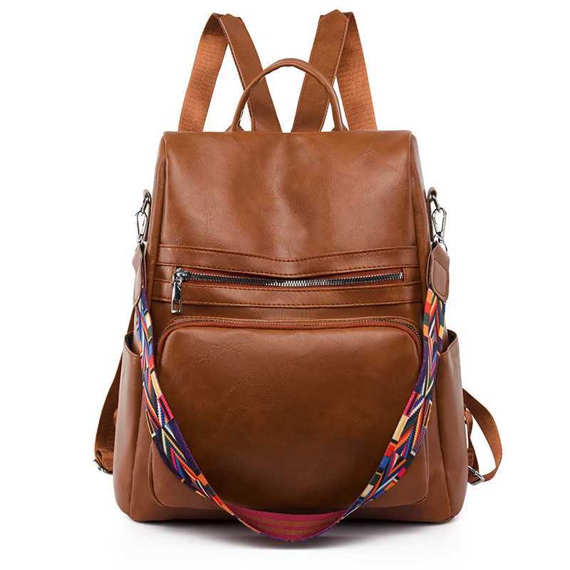 Women High Quality Leather Backpacks Vintage Female Shoulder Bag Travel Ladies Anti-theft Bagpack Mochilas School Bags for Girls Z250315