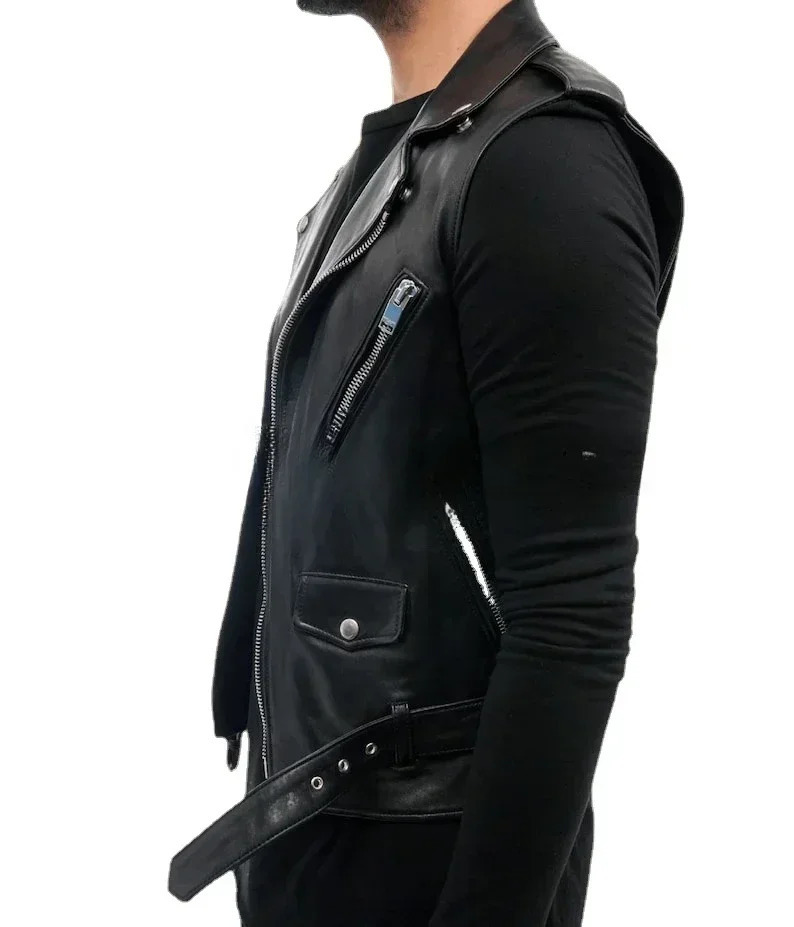 Leather Camisol Knight Clothing Mens Medieval Armor Sleeveless Vest Top Lace Belt 250313
