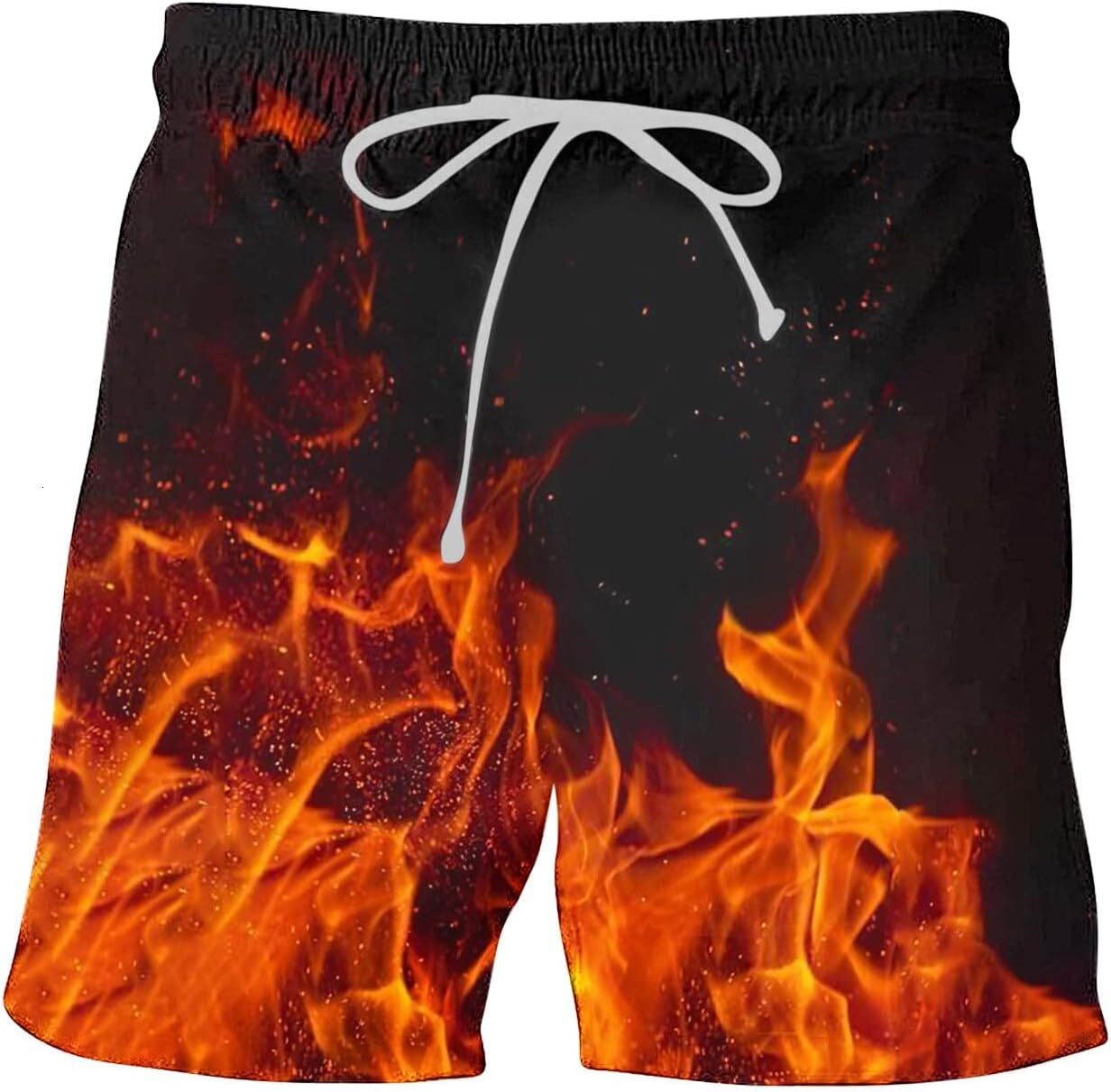Mens Swim Trunks with Quick Dry Swim Shorts Swimming Trunks Bathing Suit Boardshorts Classic Flame 3D Printed Hawaii Short 1