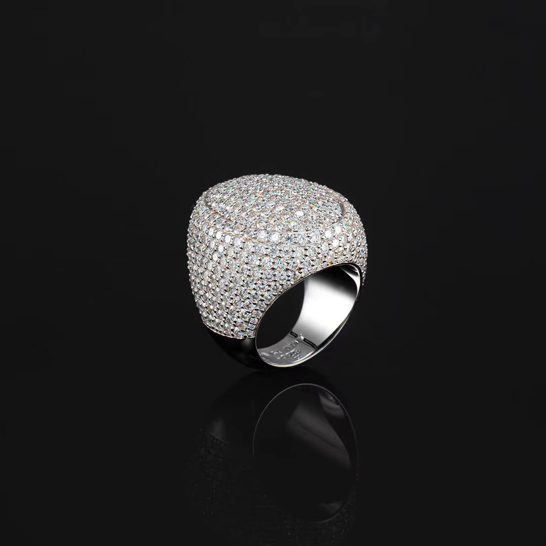 Limited Edition Large Oval Moissanite Ring Unique 10KT-14KT Gold Plated Silver Hip Hop Jewelry for Any Occasion