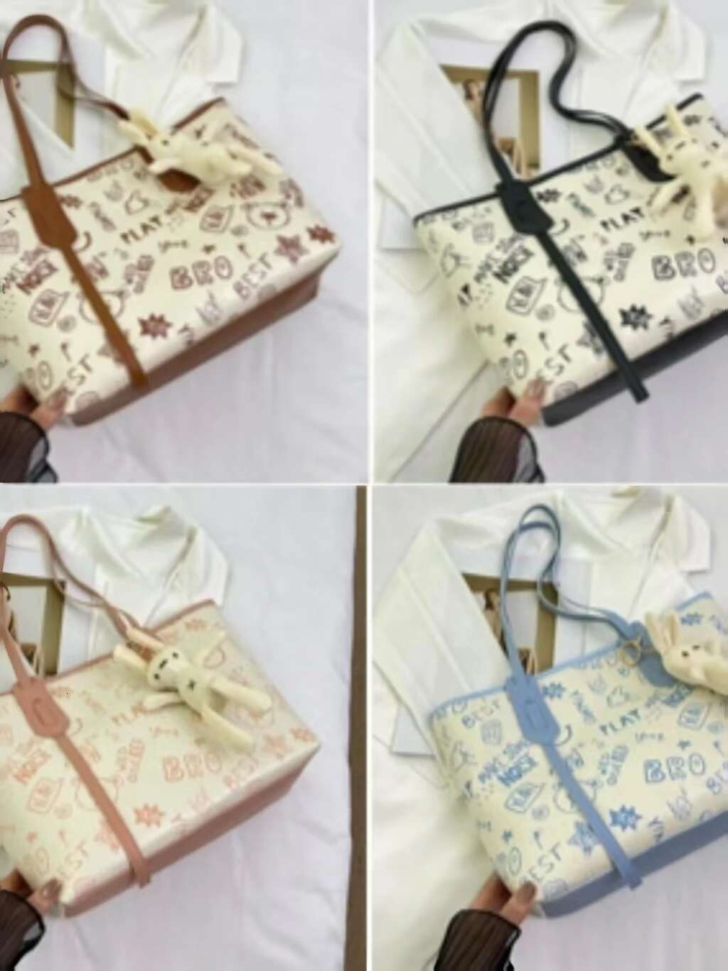 Tote For Women Large Printed Everyday Travel Top Handle Handbag Shoulder Bag With Pendant