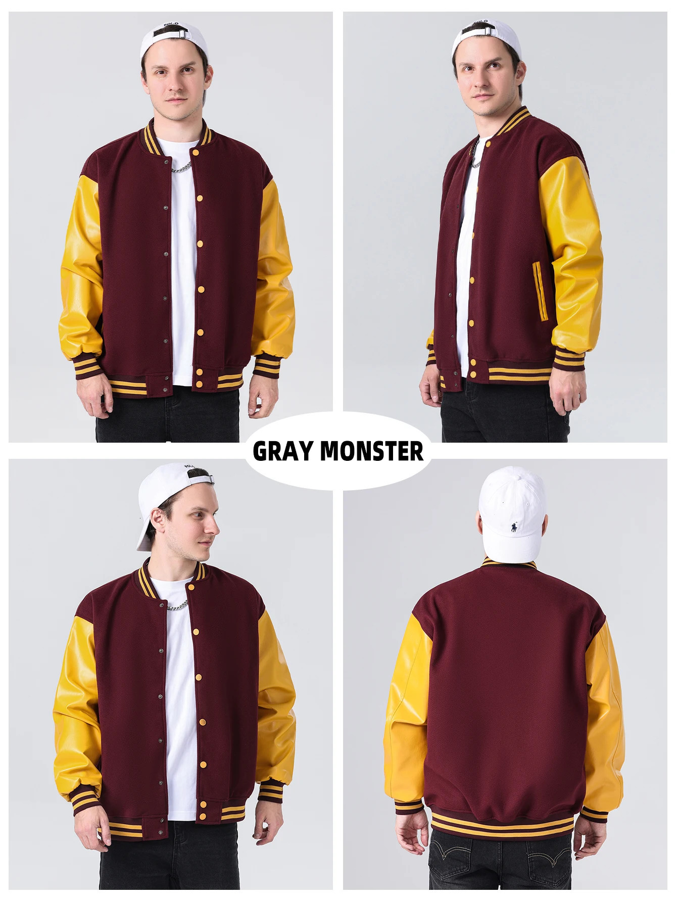 Mens Varsity Jackets Classic Baseball College High School WoolFaux Leather Bomber Jacket Unisex Colorful Club Outerwear Coats 250313