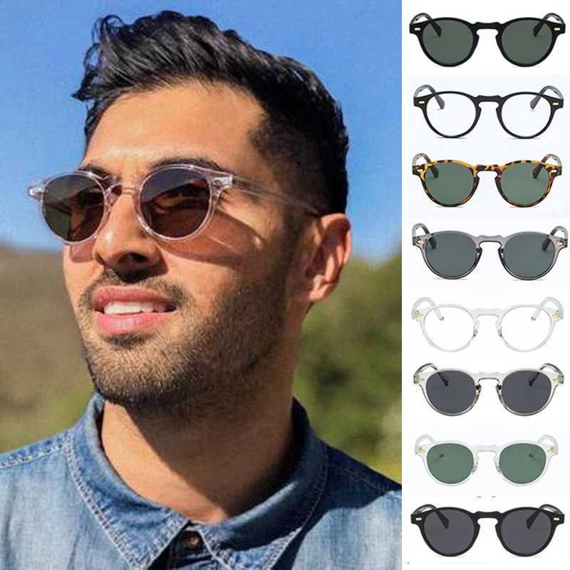 2023 Round Cat Eye Sunglasses for Mens Brand Designer Retro Driving Sunglasses Fashion Retro Mens Sunshade Mirrors for Women Oculos De Sol W250315
