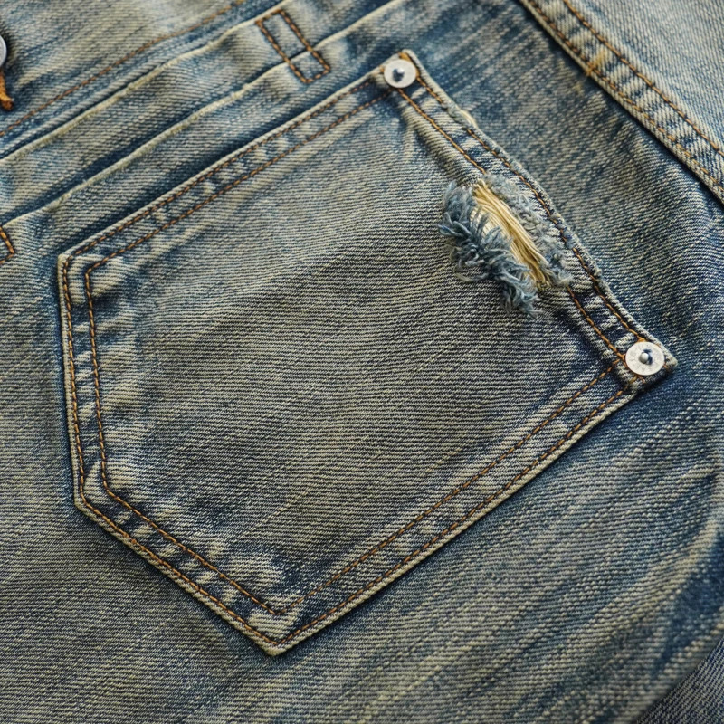 Sauce Zhan Mans denim jacket Destroy washed Distressed Selvedge ripped mens 145 oz loose fit 250313
