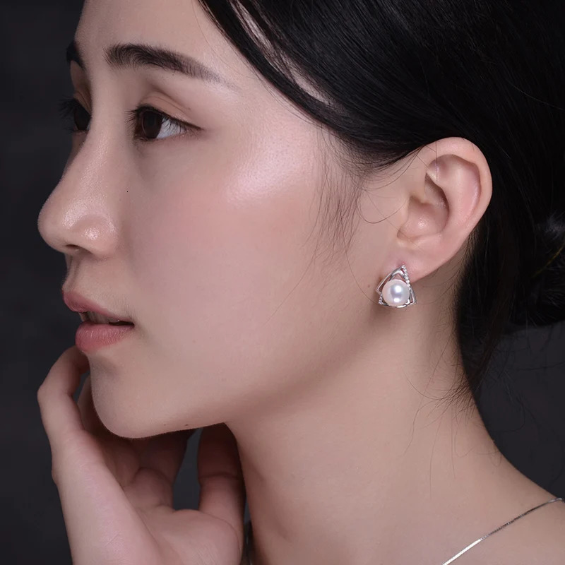 Sinya Natural Freshwater Pearls Fine Jewelry 925 Sterling Silver Earrings for Women Lover Mum Fashion Gift 250314