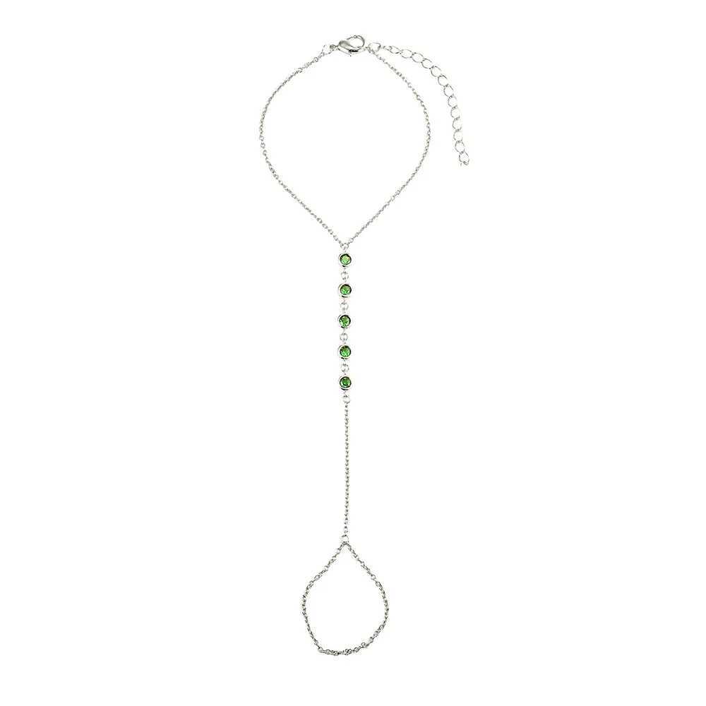 Stonefans Green Bracelet 2024 Womens Charm Wholesale Womens Rhinestone Finger Trend Summer Handmade Jewelry Accessories GiftsXJ250315
