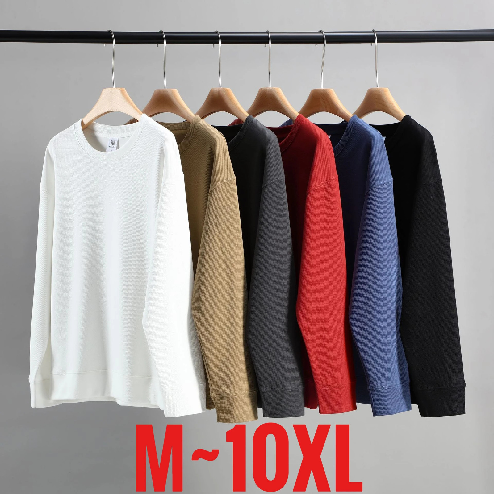 in Big Size 6xl 7xl 8xl 9xl 10xl Men Sweatshirt Oversized Round Neck Pullover Male Loose Fit Casual No Hood Plus Large Sport 250311