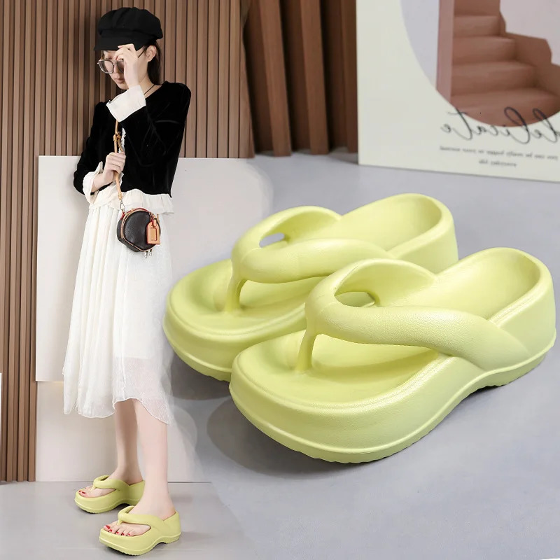Eyriphy Platform Flip Flops Summer Thick Bottom Women Sandals Outdoor Beach Slippers Bathroom Home Shoes Comfort Soft Sole Slide 250314