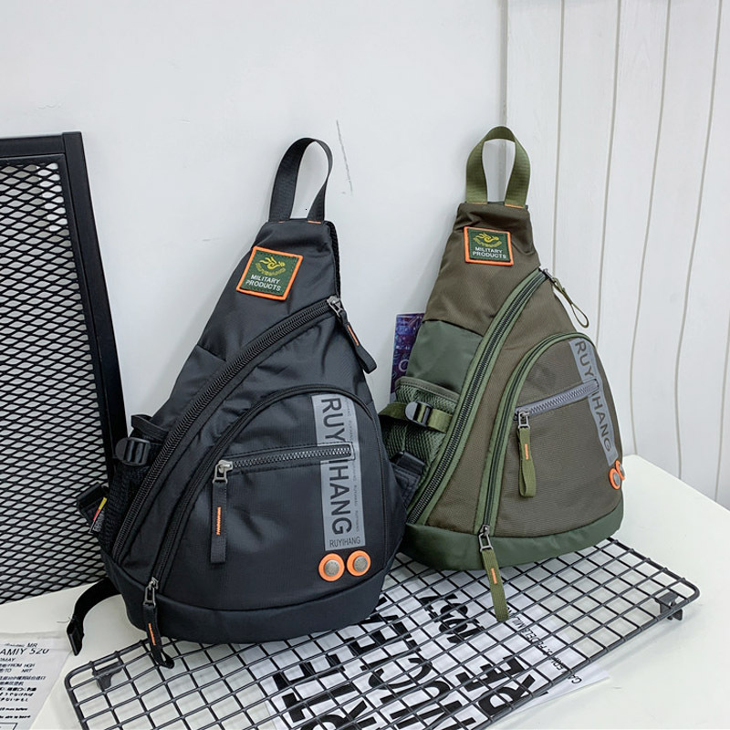 Outdoor high-capacity backpack chest men women, sports crossbody for Japanese and Korean versions, men's travel, fishing gear designer