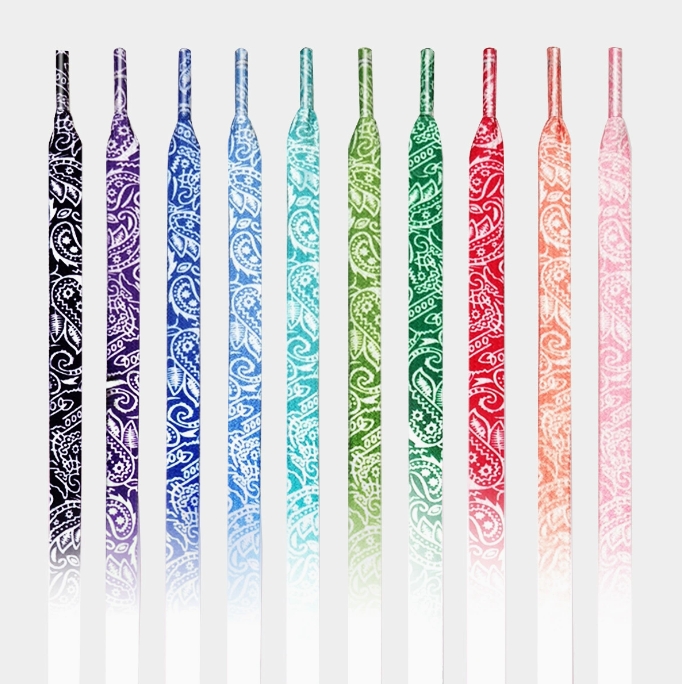 1 pair flat print flowers shoelace fashion sport shoe lace 120cm lenther gradient shoe lace accessories 36styles