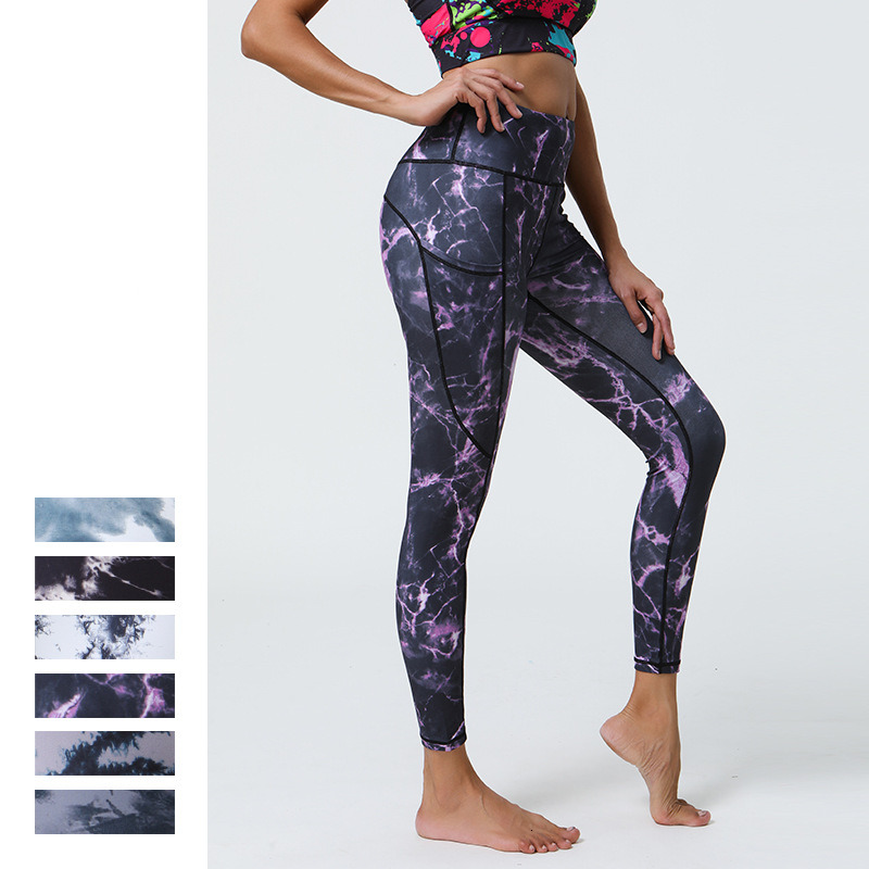 New tracksuit Pants for Women in Summer, Naked Sensation, Matted Fitness Pants, Pocket Printed Bottoms, Yoga Clothes leggings