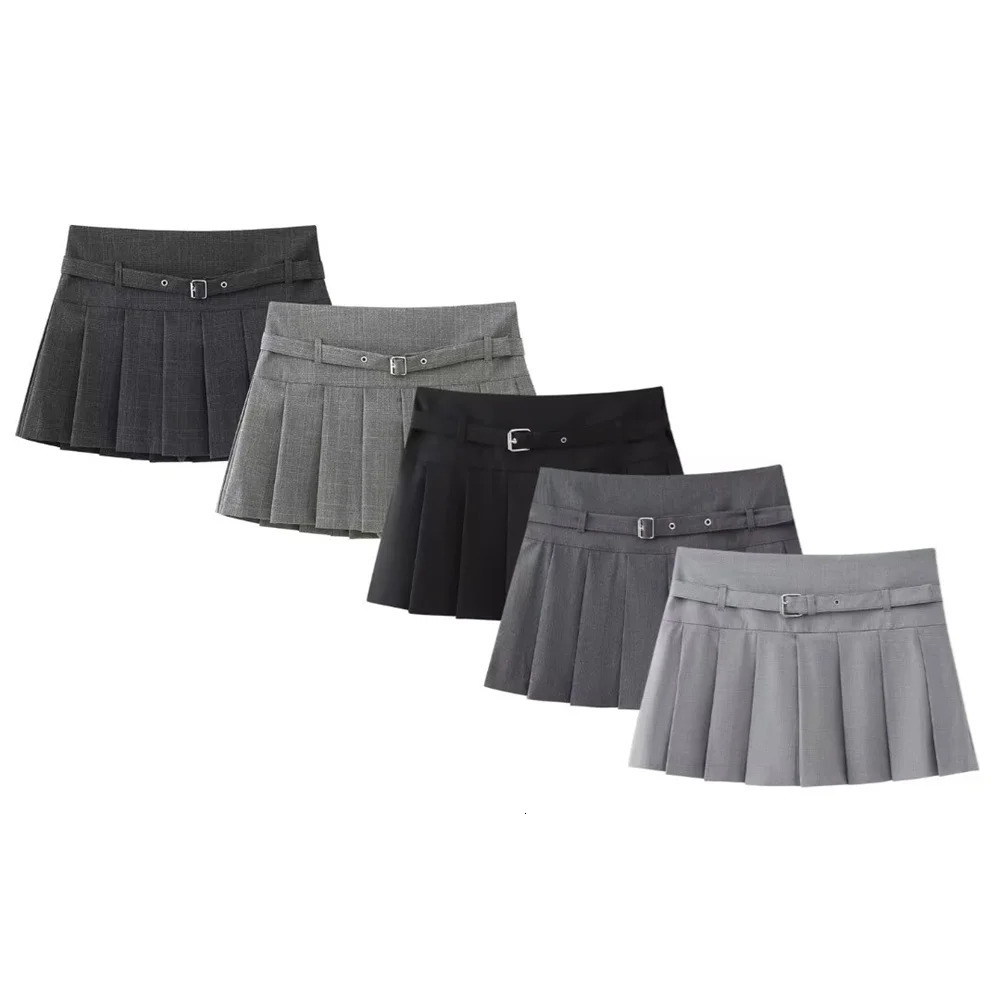 UNIZERA Winter Product Womens Fashion Casual Slimming Slim Fit High Waist Aline Wide pleated Pant Skirt 250310