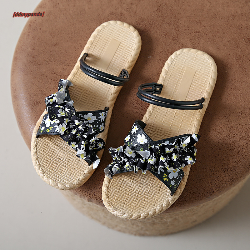 New floral slippers women, versatile for summer wear, women's flat bottomed non slip female student fashion sandals, beach shoes ddmypanda