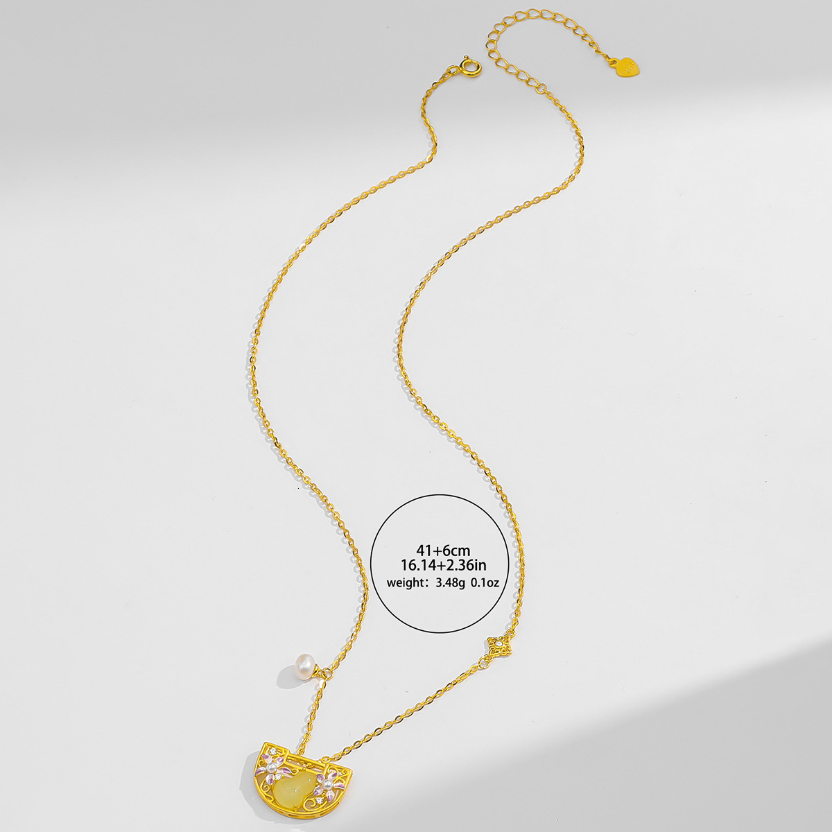 S925 Necklace Female Net Red Sterling Silver Lock Retro Style Hetian Jade Gourd Japan And South Korea Flower Fashion Niche New Necklace