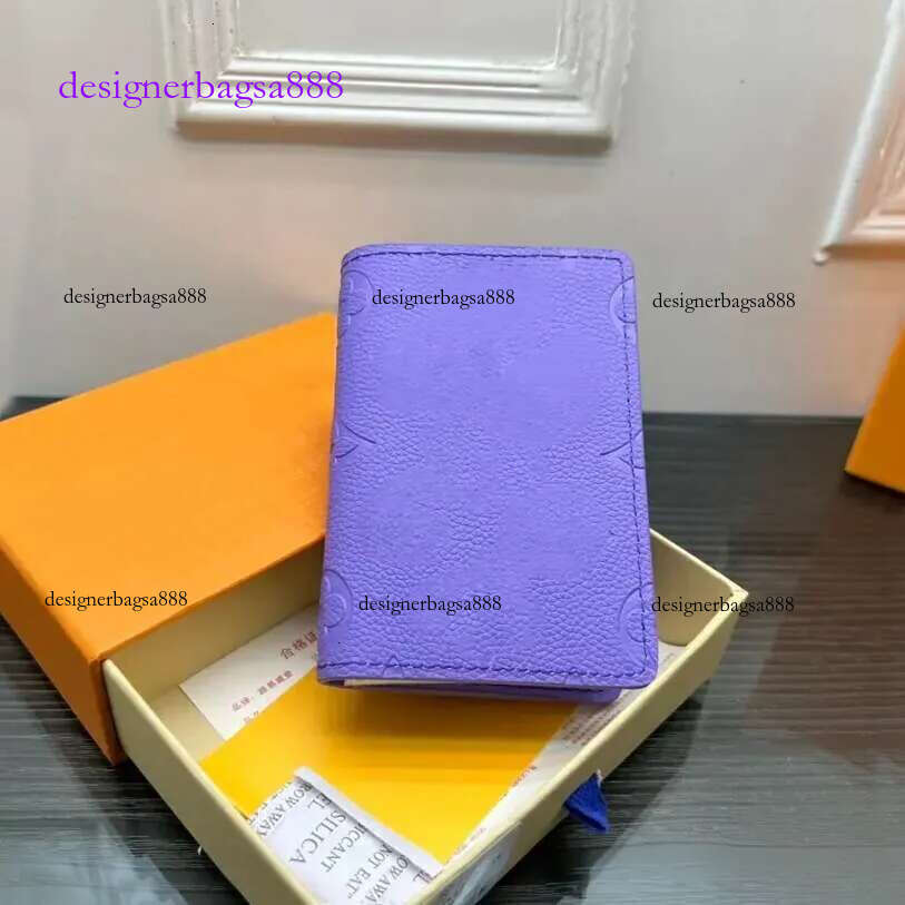 2025--10A Designer Women Purple Unisex Emed Letter Multiple Wallets Orange Holders Brand Men's Multi Card Long Wallet Suit Clip Zipper Pocket Purses