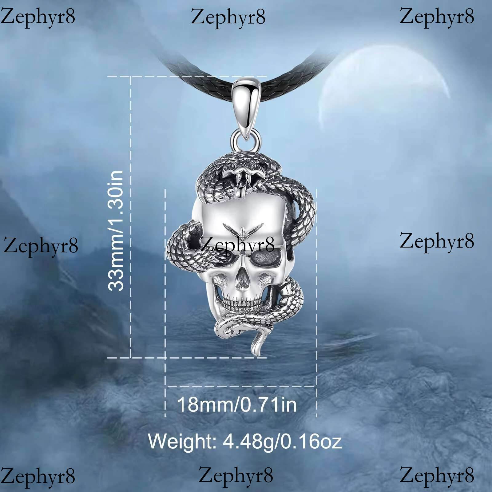 2025 New model Sterg Sier Jewelry Gothic Cobra Snake Punk Skull Design Latest Model Fashion Male Pendant Necklace