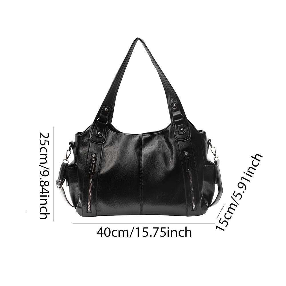 Tote For Women PU Leather Bags Fashion Messenger Bag Large Purse Retro Handbags With Adjustable Shoulder Strap