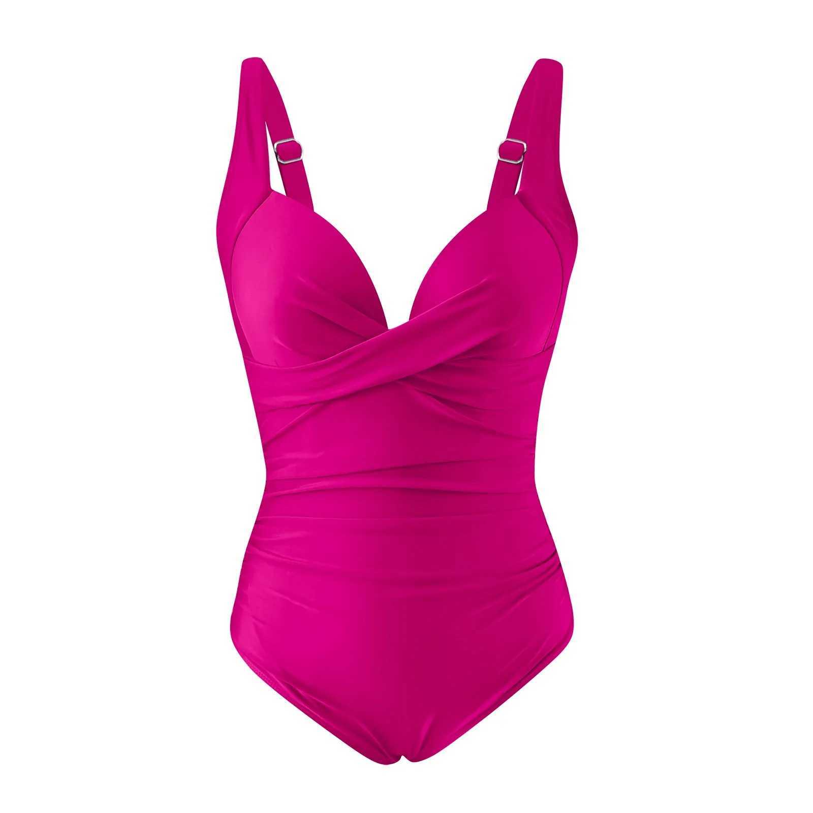 Sexy one-piece 2024 swimsuit push up swimsuit women Ruff Monokini adjustable shoulder swimsuitXJ250315