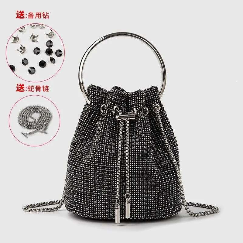 2024 A W Bucket Bags Women's Inlaid Dia Bag Fashion Dinner Women Single Shoulder Designer Handbags
