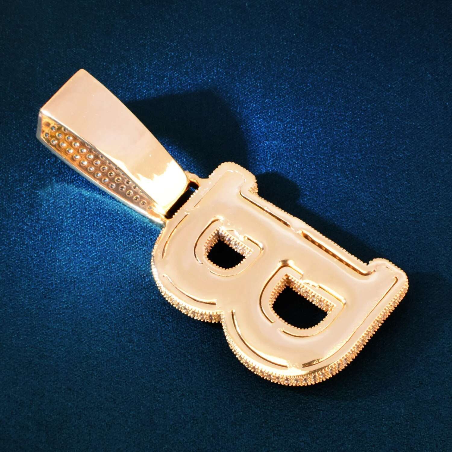 CUC Double Layer Initials Letter Pendant Iced Out CZ Zircon Hip Hop Necklace For Men Women Chain Customized Jewelry Single A-Z