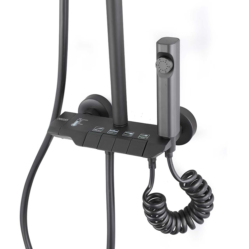 Modern High-Efficiency Showerhead with Multiple Setting Options and Digital Rain Patterning