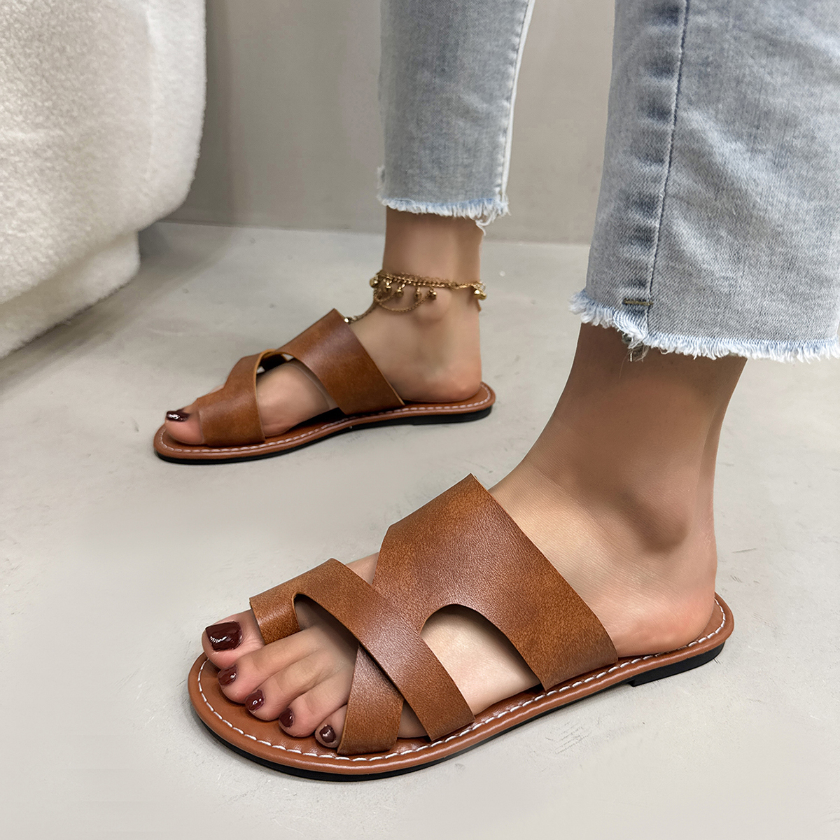 Casual Women's Open-Toe Shoes - Breathable & Versatile Flat Sandals