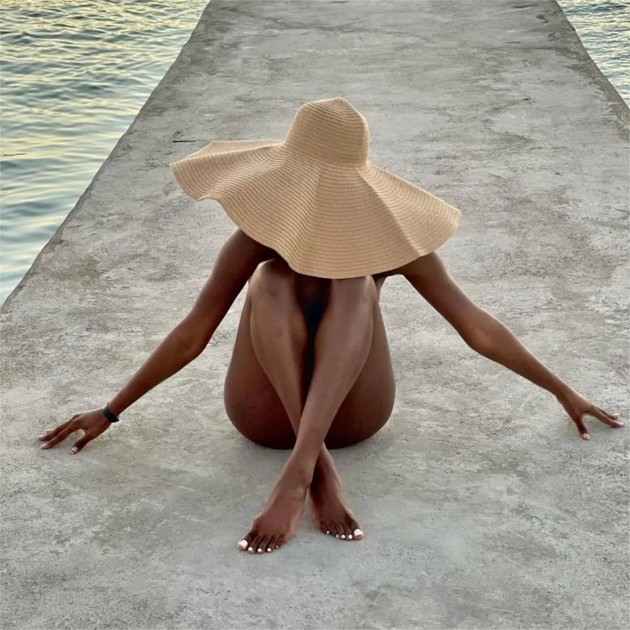 70cm Oversized Wide Brim Sun Hat Travel Large UV Protection Beach Straw Hats Womens Summer Floppy Foldable Chapeaux Wholesale 250314